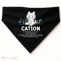Chemistry Humor Science Teacher Cat Pun Cation Gift USA-Made Doggie Bandana thumb 0