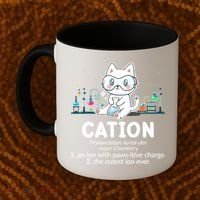 Chemistry Humor Science Teacher Cat Pun Cation Gift Coffee Mug thumb 2