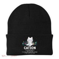 Chemistry Humor Science Teacher Cat Pun Cation Gift Beanie thumb 0