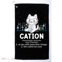 Chemistry Humor Science Teacher Cat Pun Cation Gift Golf Towel thumb 0