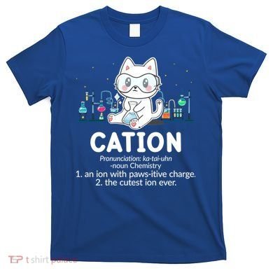 Chemistry Humor Science Teacher Cat Pun Cation Gift T-Shirt