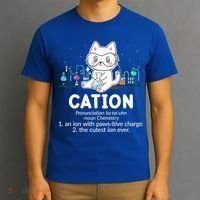 Chemistry Humor Science Teacher Cat Pun Cation Gift T-Shirt thumb 3