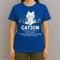 Chemistry Humor Science Teacher Cat Pun Cation Gift T-Shirt thumb 4