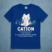 Chemistry Humor Science Teacher Cat Pun Cation Gift T-Shirt thumb 5