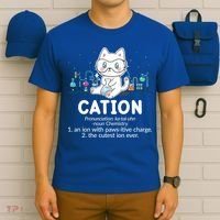 Chemistry Humor Science Teacher Cat Pun Cation Gift T-Shirt thumb 6