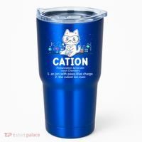 Chemistry Humor Science Teacher Cat Pun Cation Gift Tumbler thumb 0