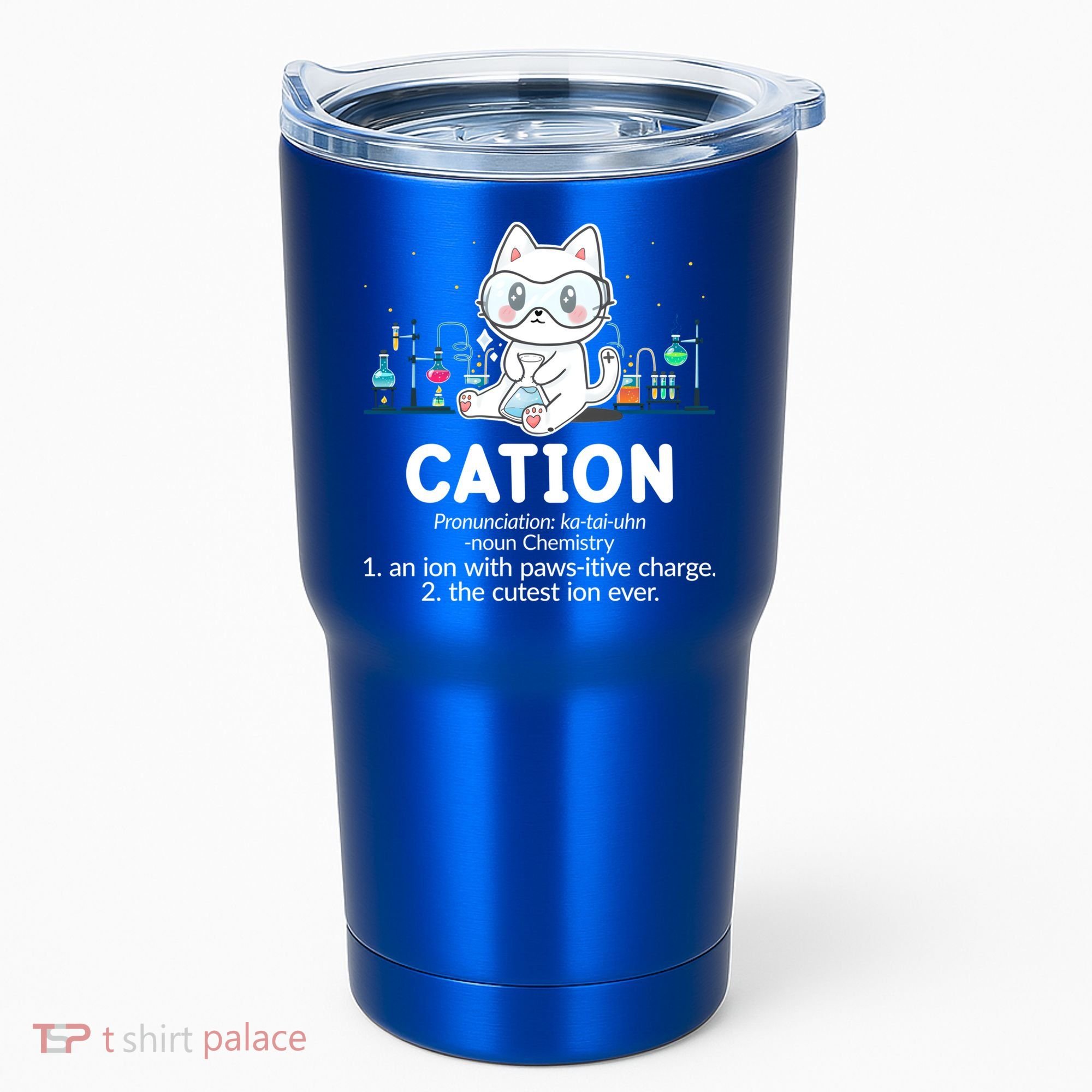 Chemistry Humor Science Teacher Cat Pun Cation Gift Tumbler