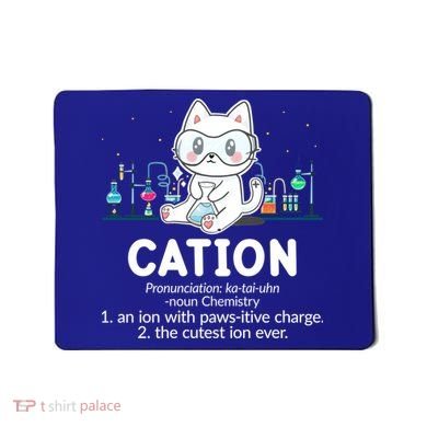 Chemistry Humor Science Teacher Cat Pun Cation Gift Mousepad