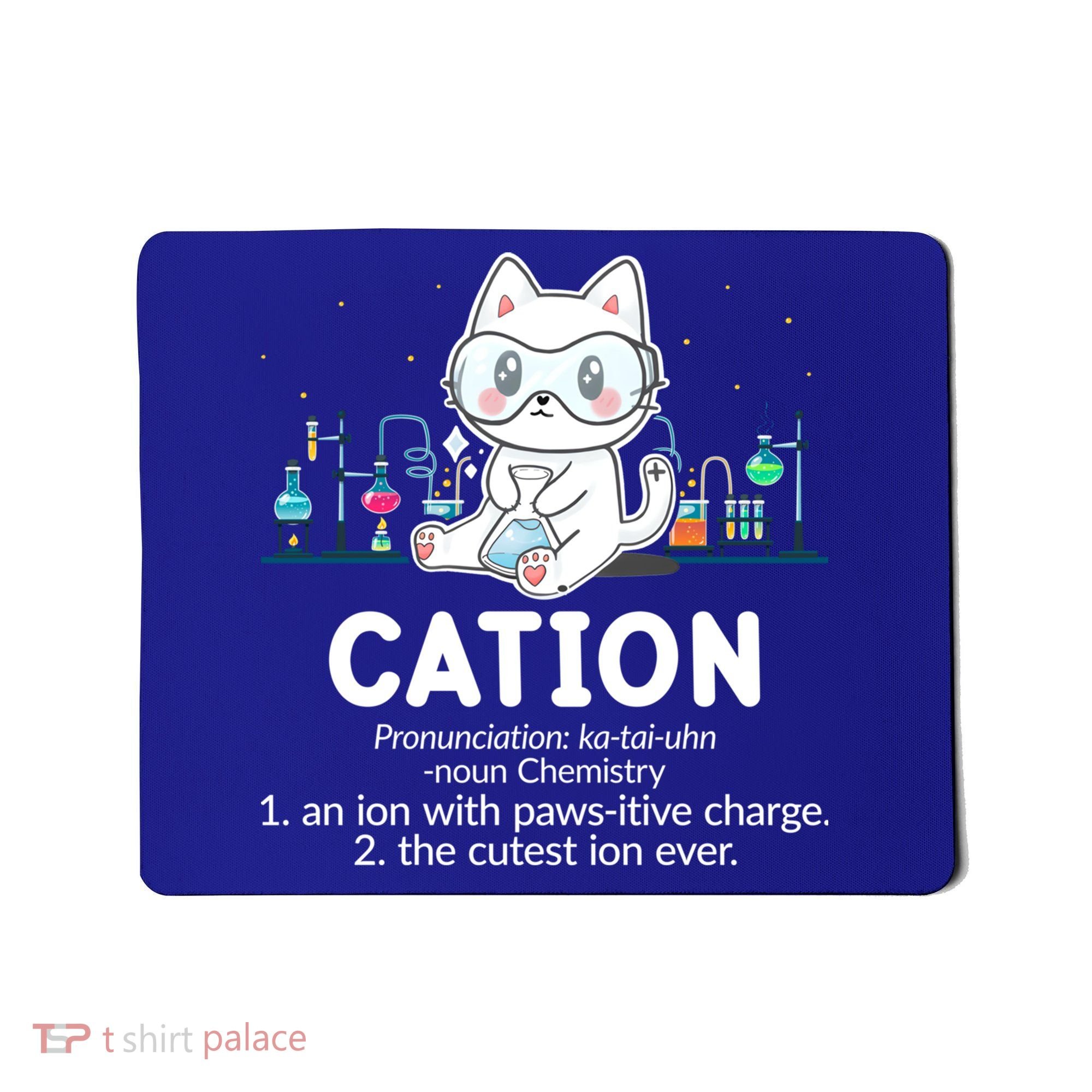 Chemistry Humor Science Teacher Cat Pun Cation Gift Mousepad