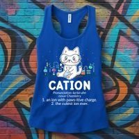 Chemistry Humor Science Teacher Cat Pun Cation Gift Women's Tank Top thumb 3