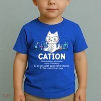 Chemistry Humor Science Teacher Cat Pun Cation Gift Toddler T-Shirt thumb 2