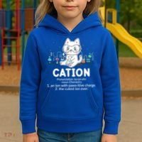 Chemistry Humor Science Teacher Cat Pun Cation Gift Kids Hoodie thumb 3