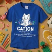 Chemistry Humor Science Teacher Cat Pun Cation Gift Kids T-Shirt thumb 3