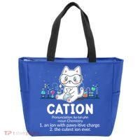 Chemistry Humor Science Teacher Cat Pun Cation Gift Tote Bag thumb 0