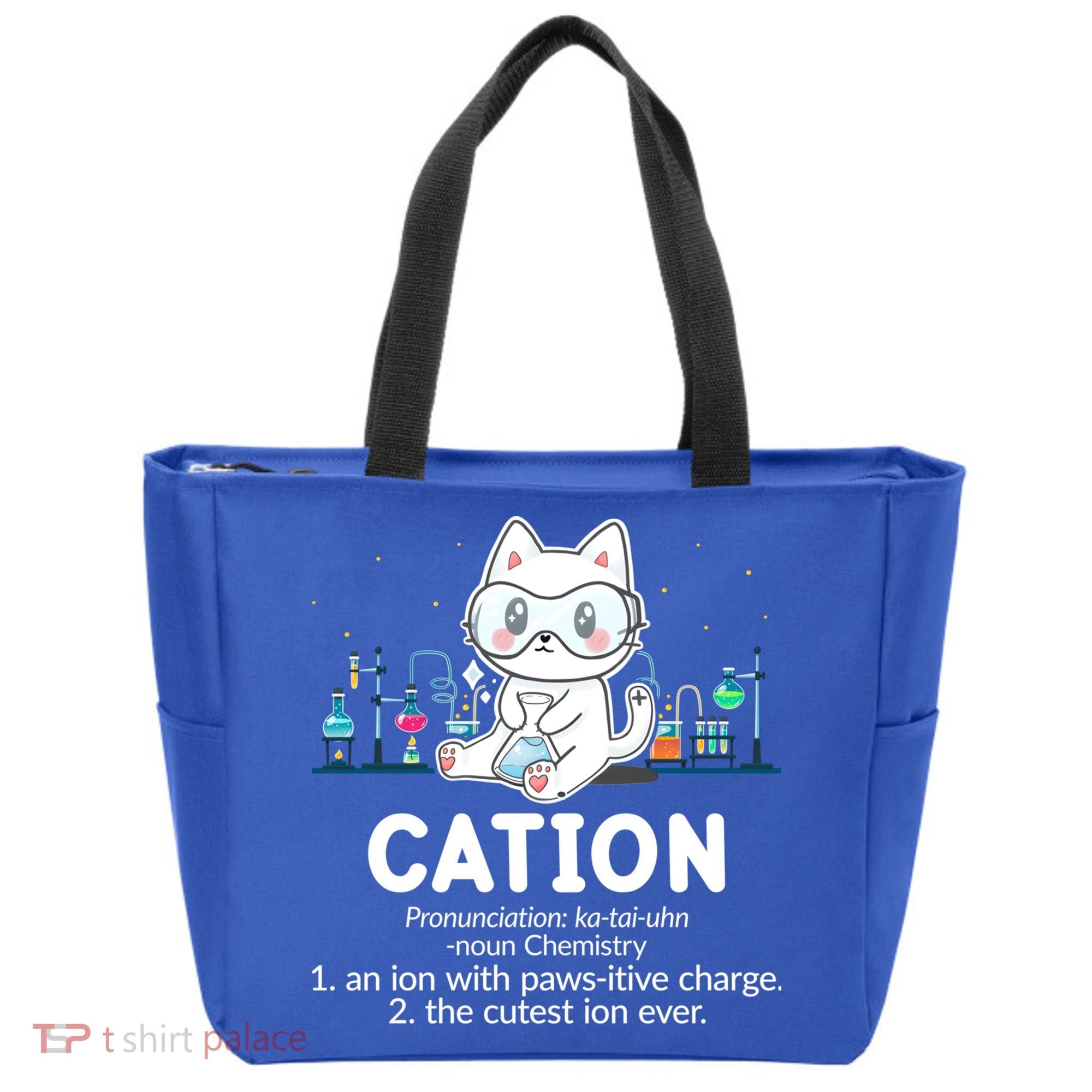 Chemistry Humor Science Teacher Cat Pun Cation Gift Tote Bag