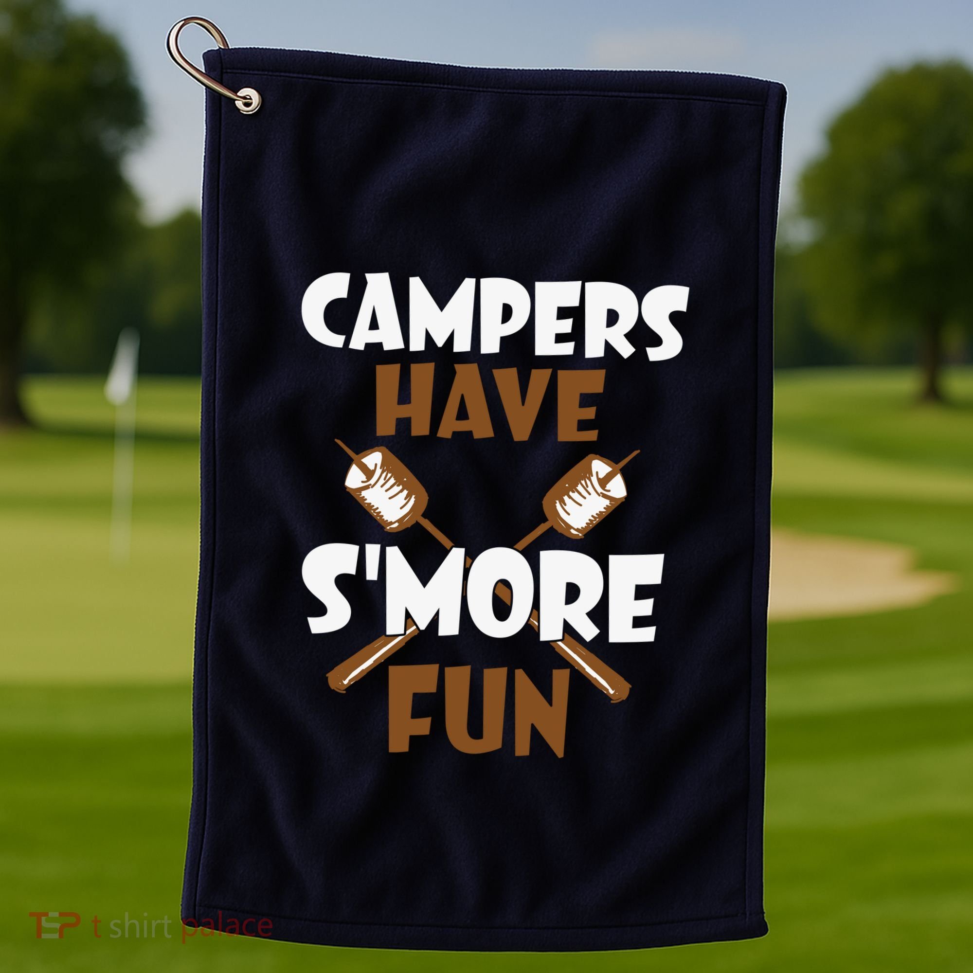 Campers Have Smore Fun Campfire Camping Gift Golf Towel