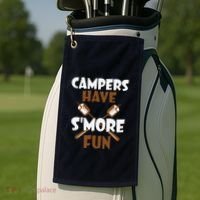 Campers Have Smore Fun Campfire Camping Gift Golf Towel thumb 2