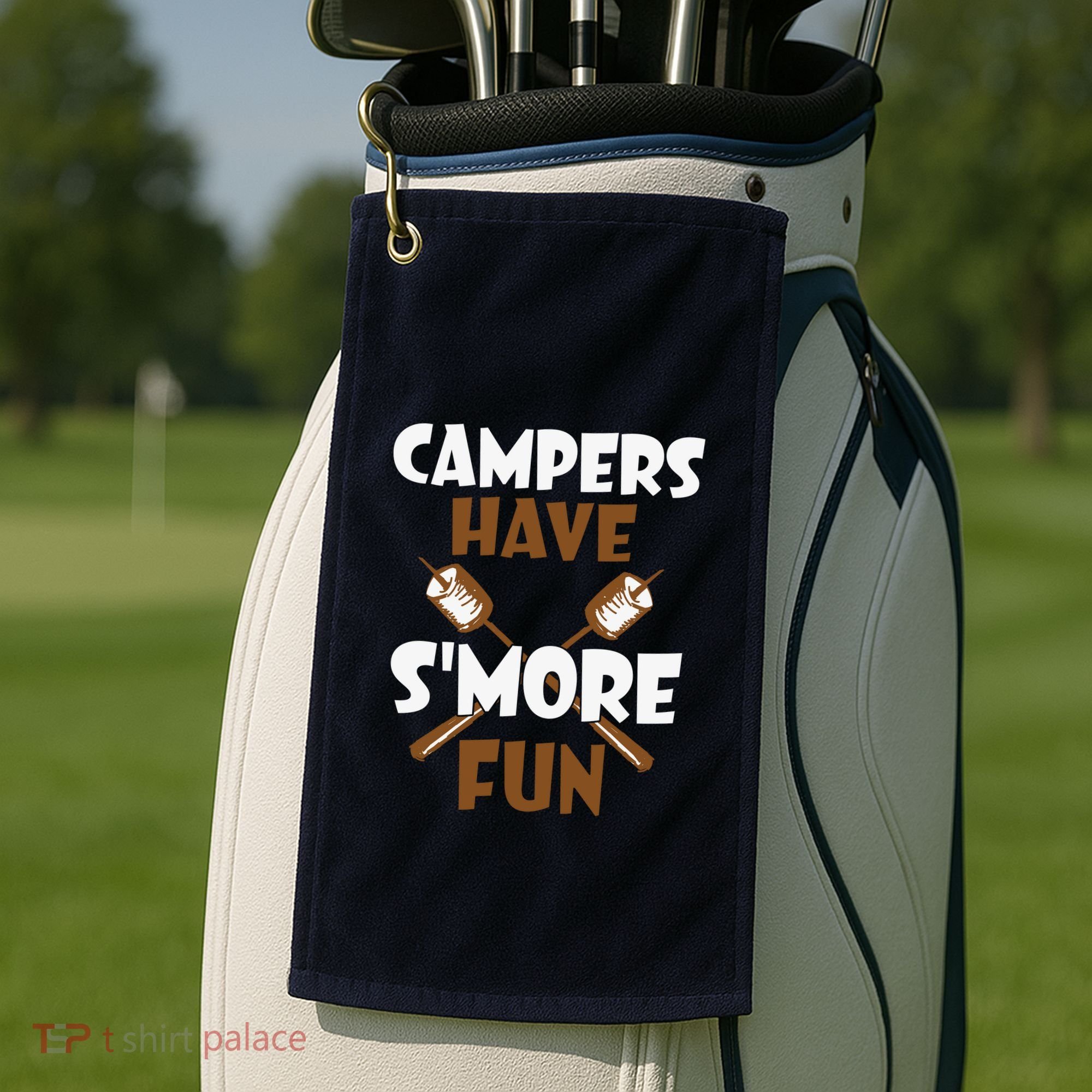 Campers Have Smore Fun Campfire Camping Gift Golf Towel