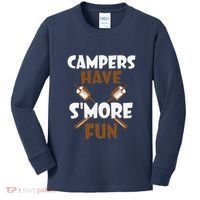 Campers Have Smore Fun Campfire Camping Gift Kids Long Sleeve Shirt thumb 0