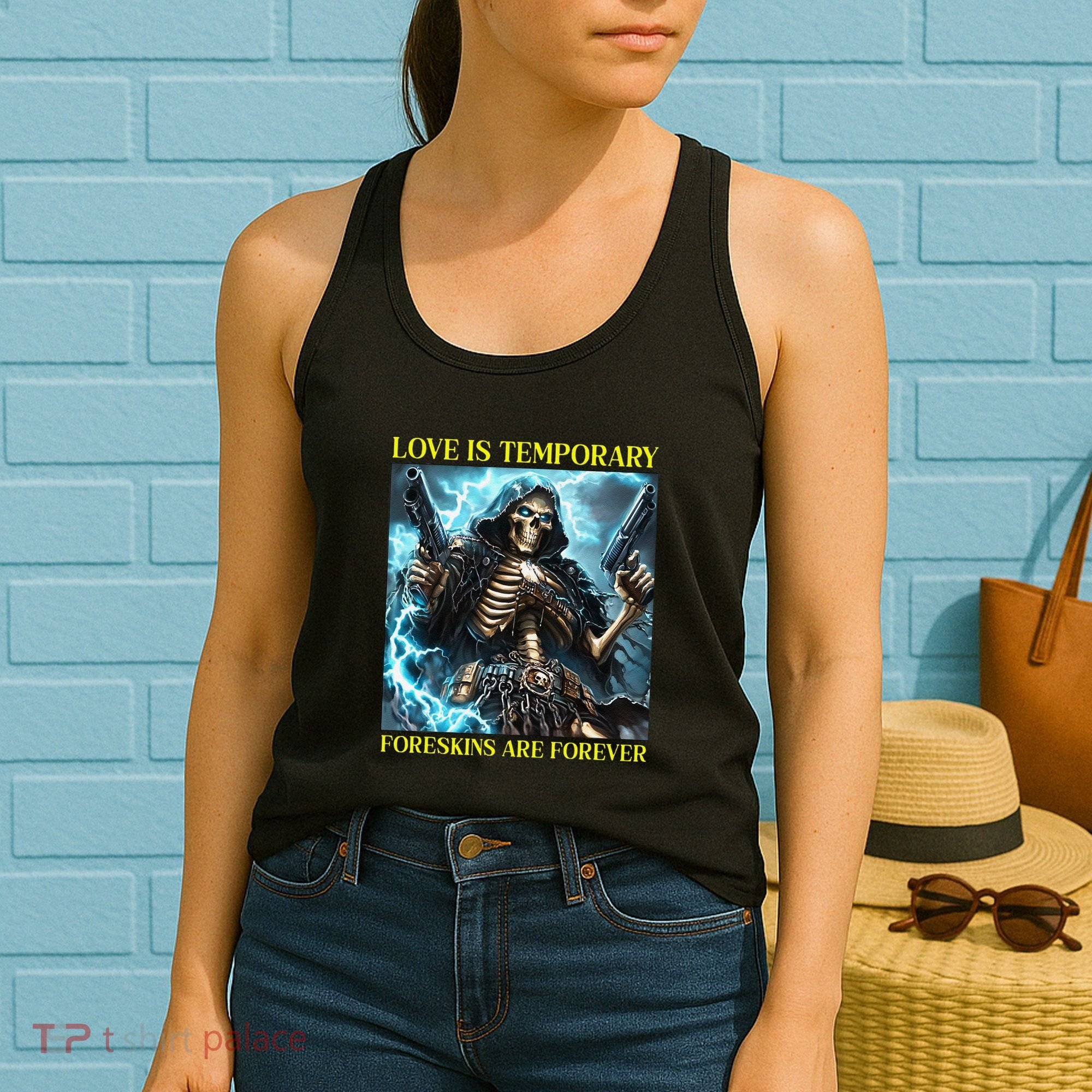 Cringe Hard Skeleton Meme Funny Foreskin Women's Tank Top