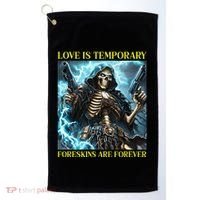 Cringe Hard Skeleton Meme Funny Foreskin Golf Towel thumb 0