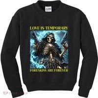 Cringe Hard Skeleton Meme Funny Foreskin Kids Sweatshirt thumb 0