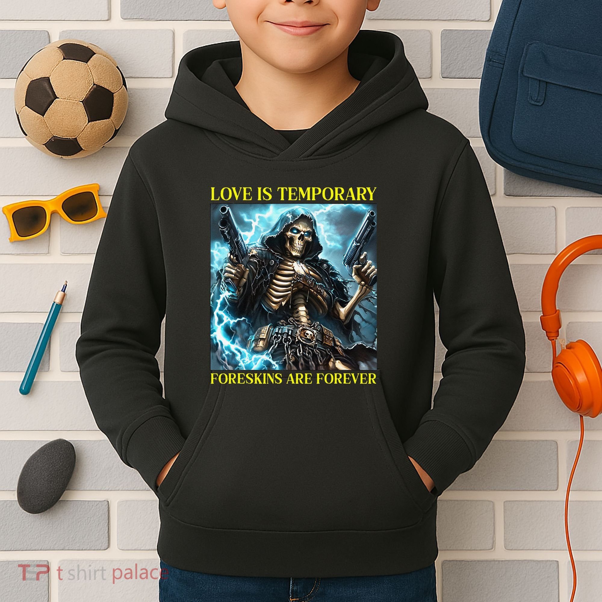Cringe Hard Skeleton Meme Funny Foreskin Kids Hoodie