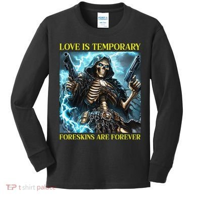 Cringe Hard Skeleton Meme Funny Foreskin Kids Long Sleeve Shirt
