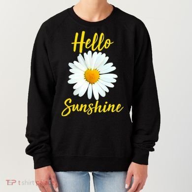 Cute Hello Sunshine Heart Daisy Flower Women's Sweatshirt