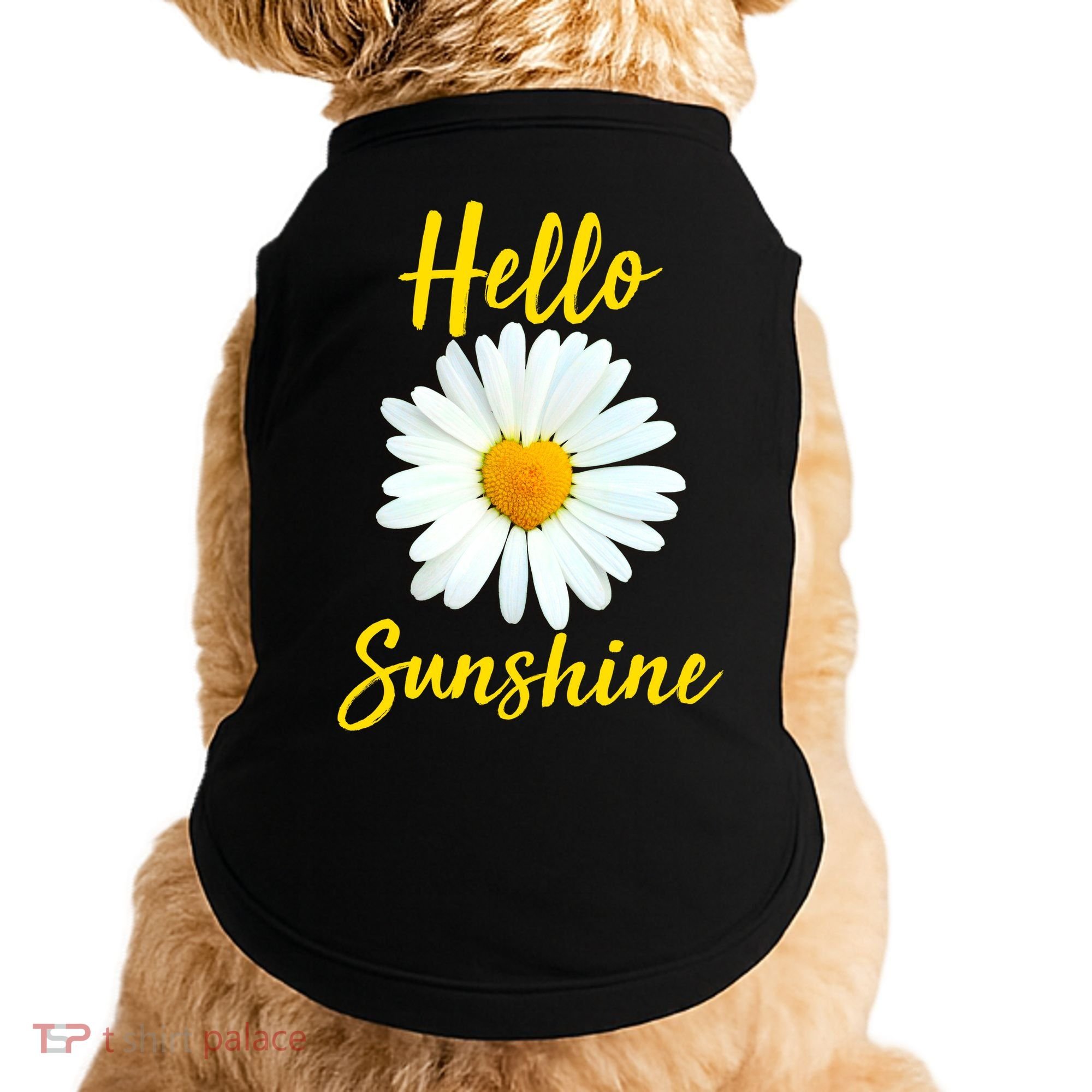 Cute Hello Sunshine Heart Daisy Flower Doggie Tank