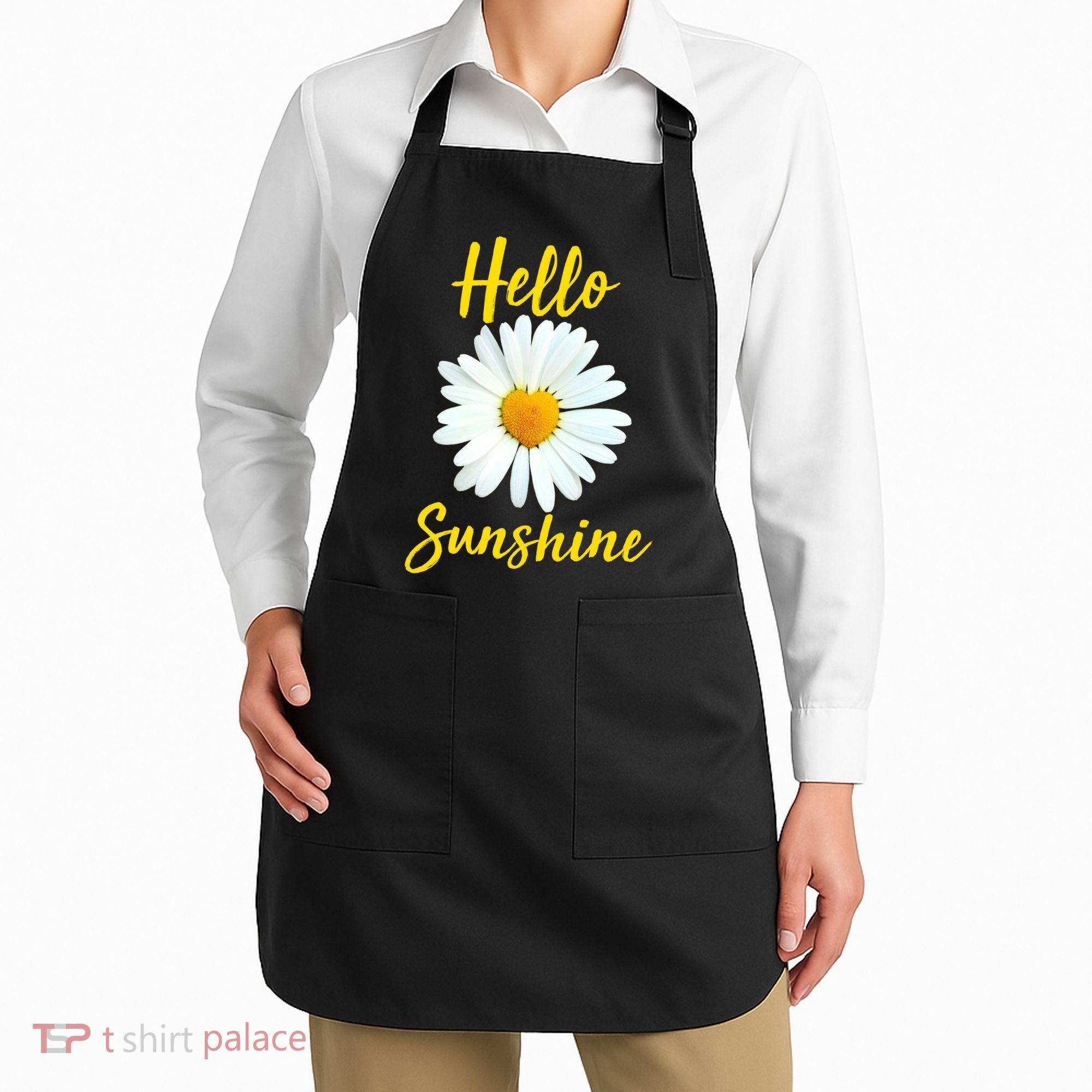 Cute Hello Sunshine Heart Daisy Flower Apron