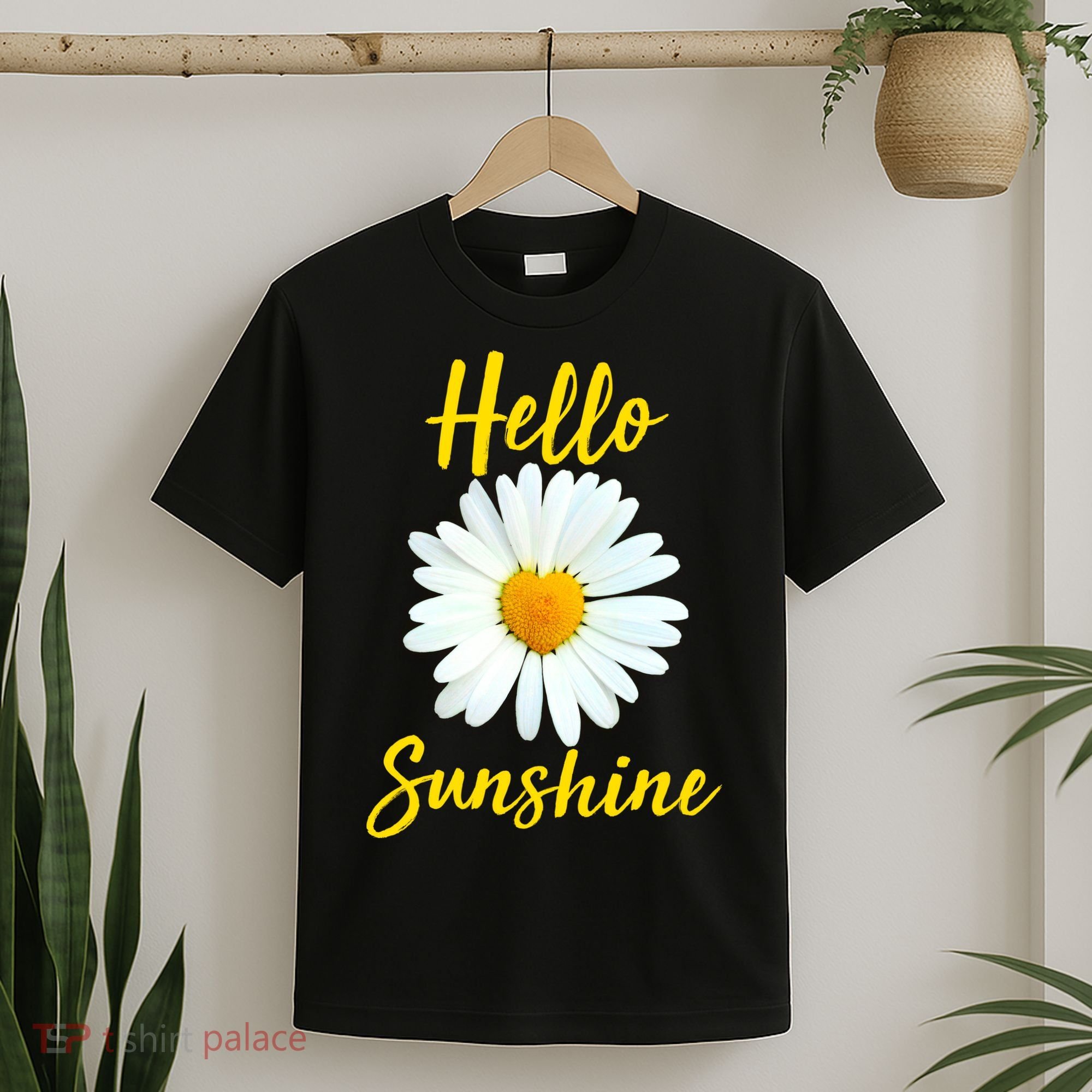 Cute Hello Sunshine Heart Daisy Flower T-Shirt