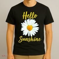 Cute Hello Sunshine Heart Daisy Flower T-Shirt thumb 3