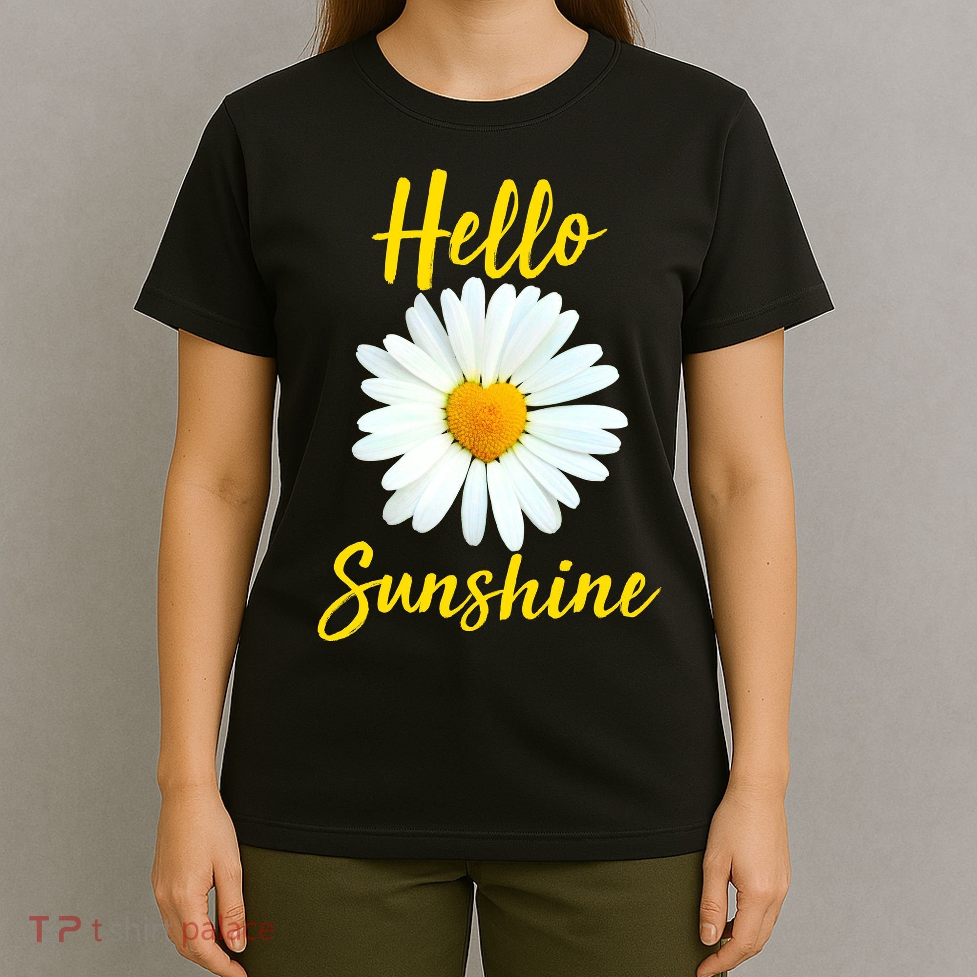 Cute Hello Sunshine Heart Daisy Flower T-Shirt