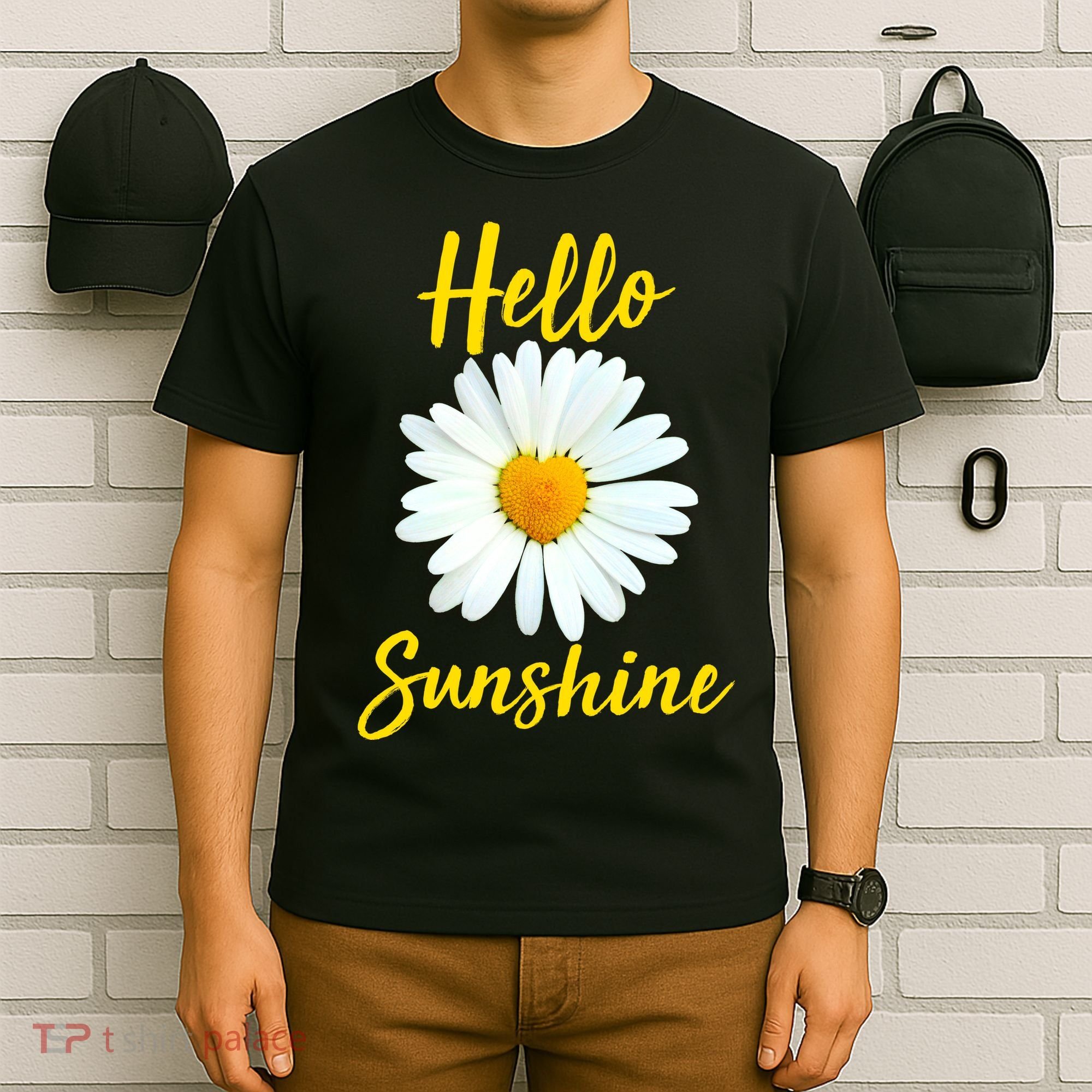 Cute Hello Sunshine Heart Daisy Flower T-Shirt