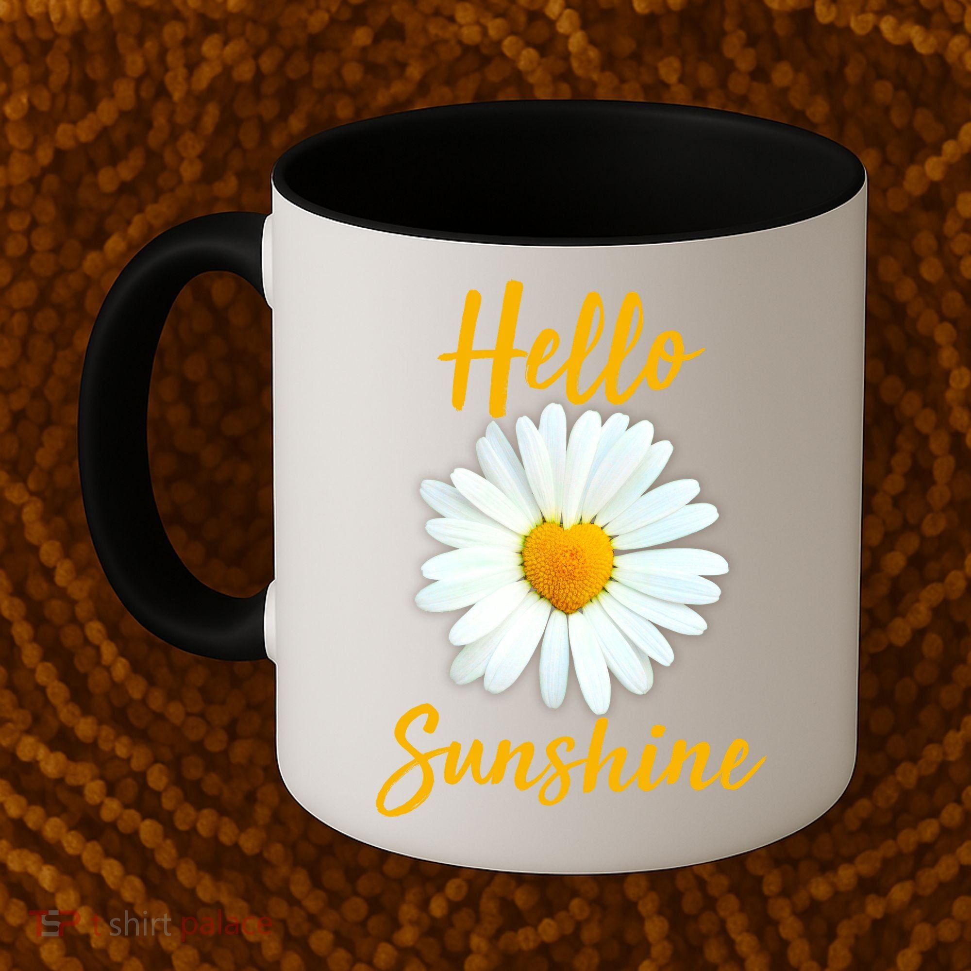 Cute Hello Sunshine Heart Daisy Flower Coffee Mug