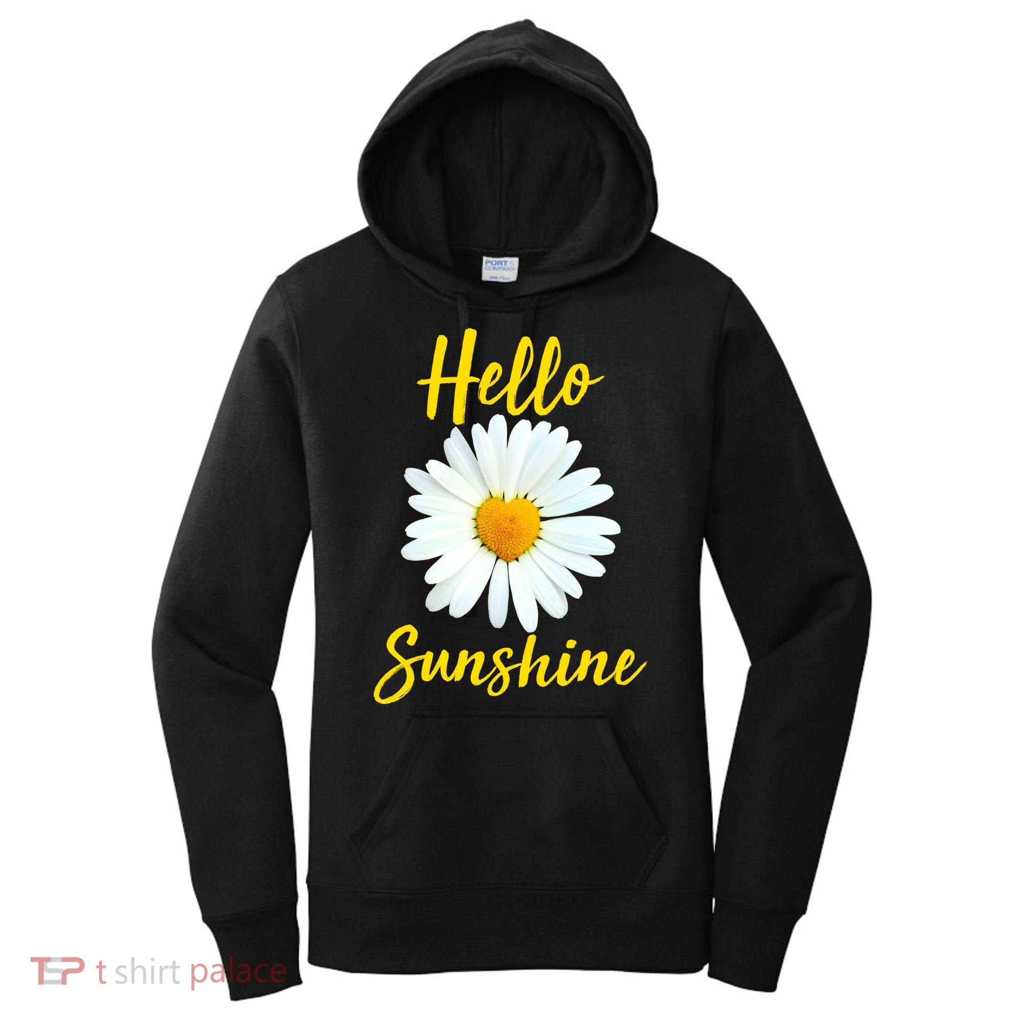Cute Hello Sunshine Heart Daisy Flower Women's Hoodie