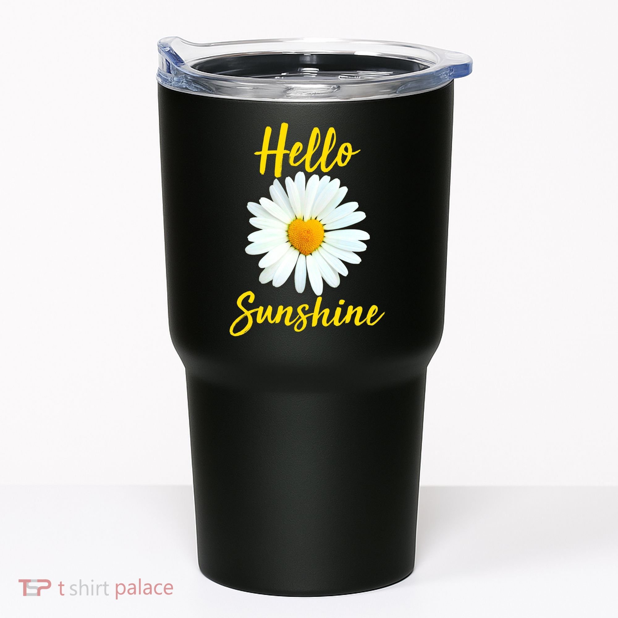 Cute Hello Sunshine Heart Daisy Flower Tumbler