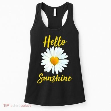 Cute Hello Sunshine Heart Daisy Flower Women's Tank Top