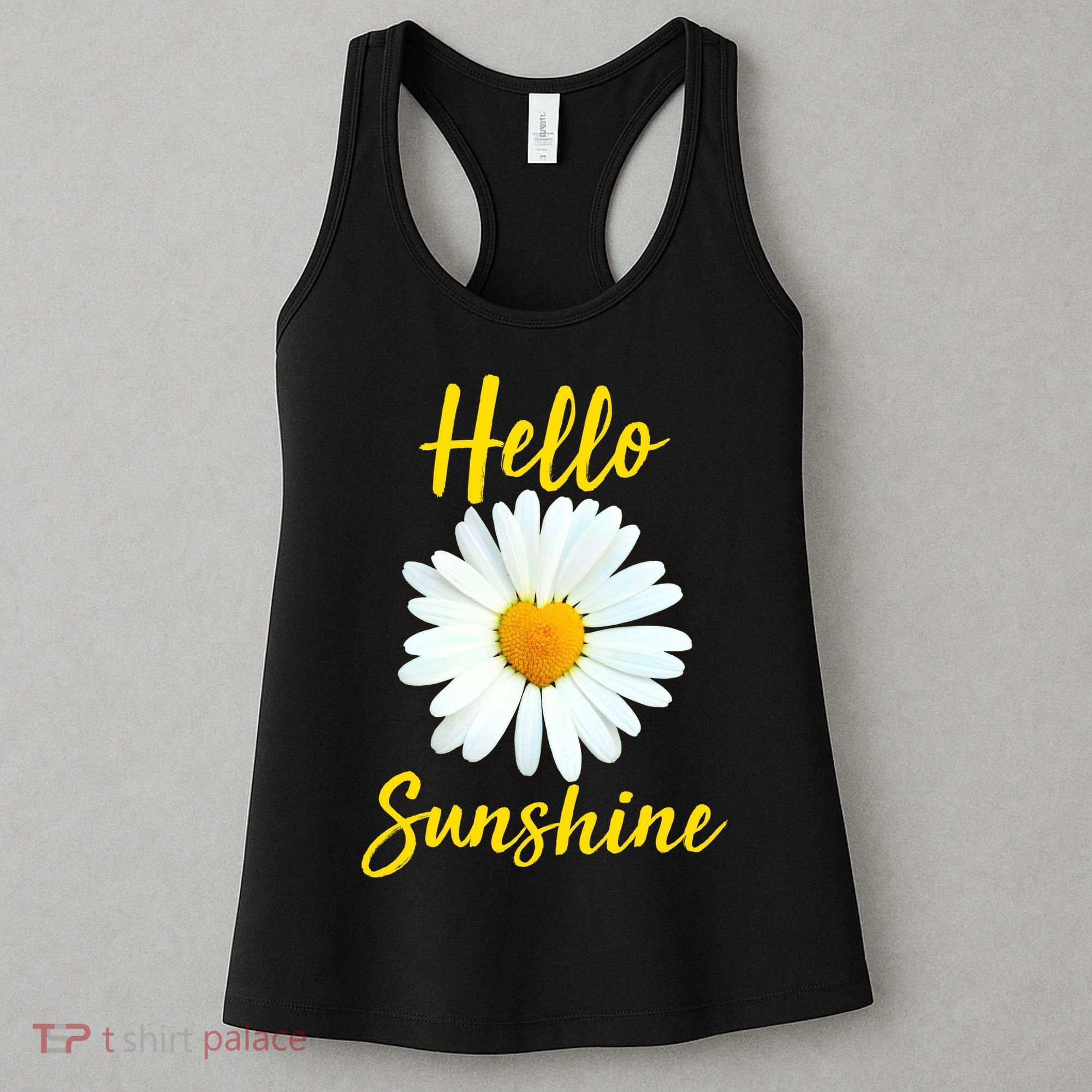 Cute Hello Sunshine Heart Daisy Flower Women's Tank Top