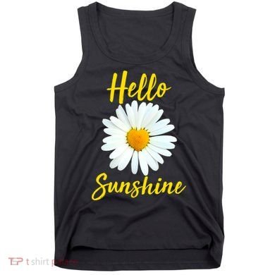 Cute Hello Sunshine Heart Daisy Flower Tank Top