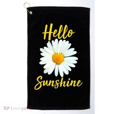 Cute Hello Sunshine Heart Daisy Flower Golf Towel