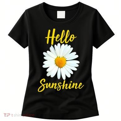 Cute Hello Sunshine Heart Daisy Flower Women's T-Shirt