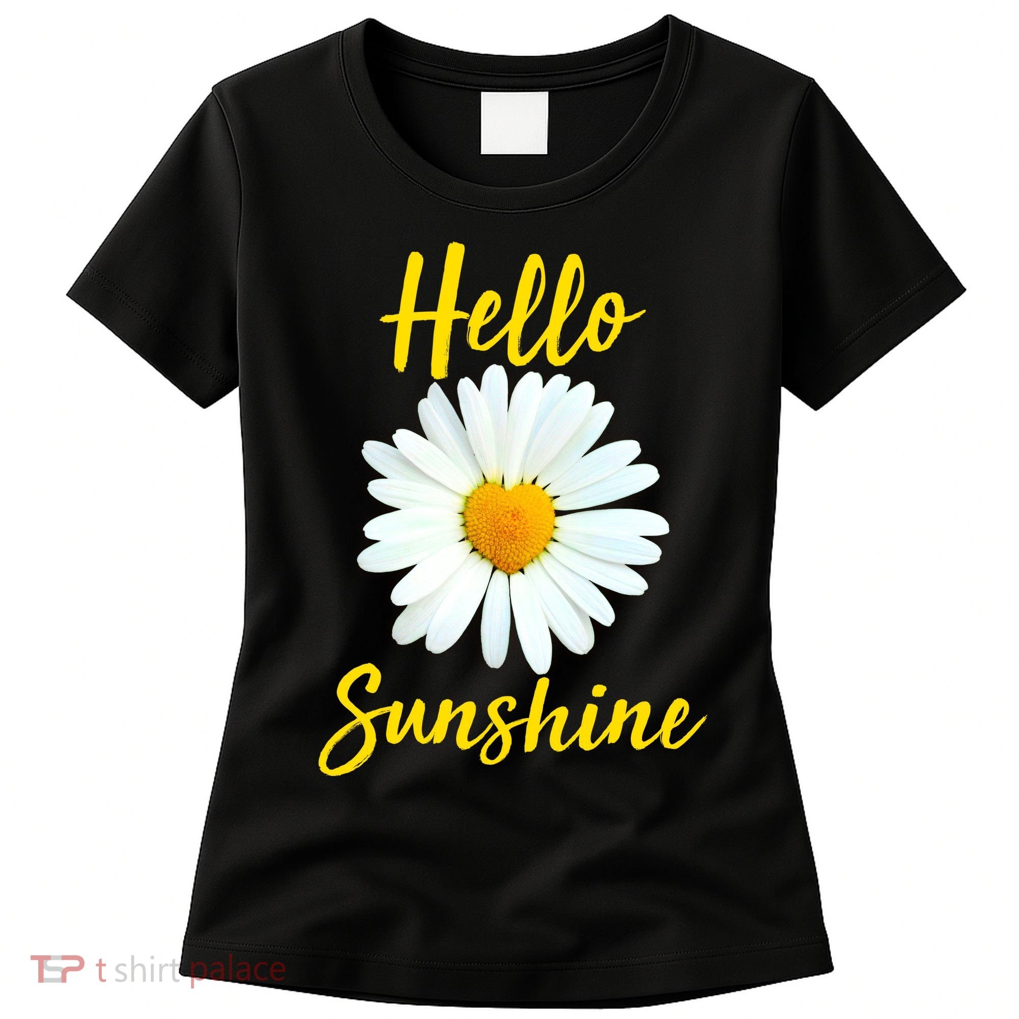 Cute Hello Sunshine Heart Daisy Flower Women's T-Shirt