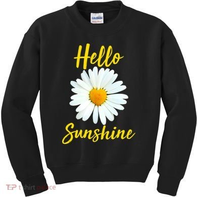 Cute Hello Sunshine Heart Daisy Flower Kids Sweatshirt