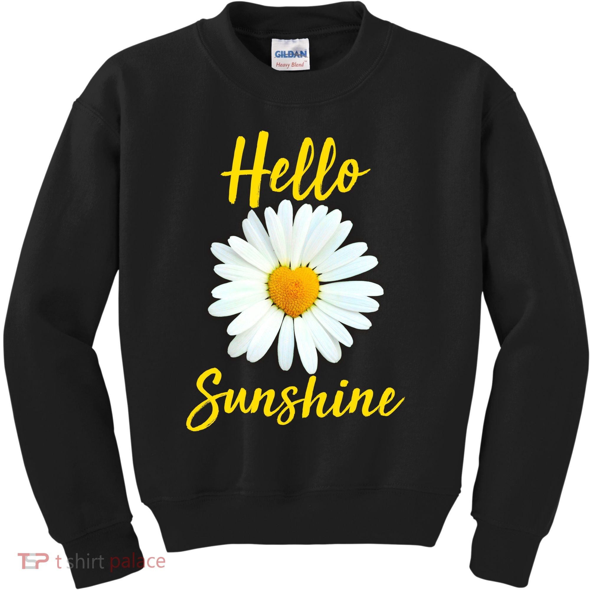 Cute Hello Sunshine Heart Daisy Flower Kids Sweatshirt