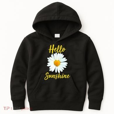 Cute Hello Sunshine Heart Daisy Flower Kids Hoodie