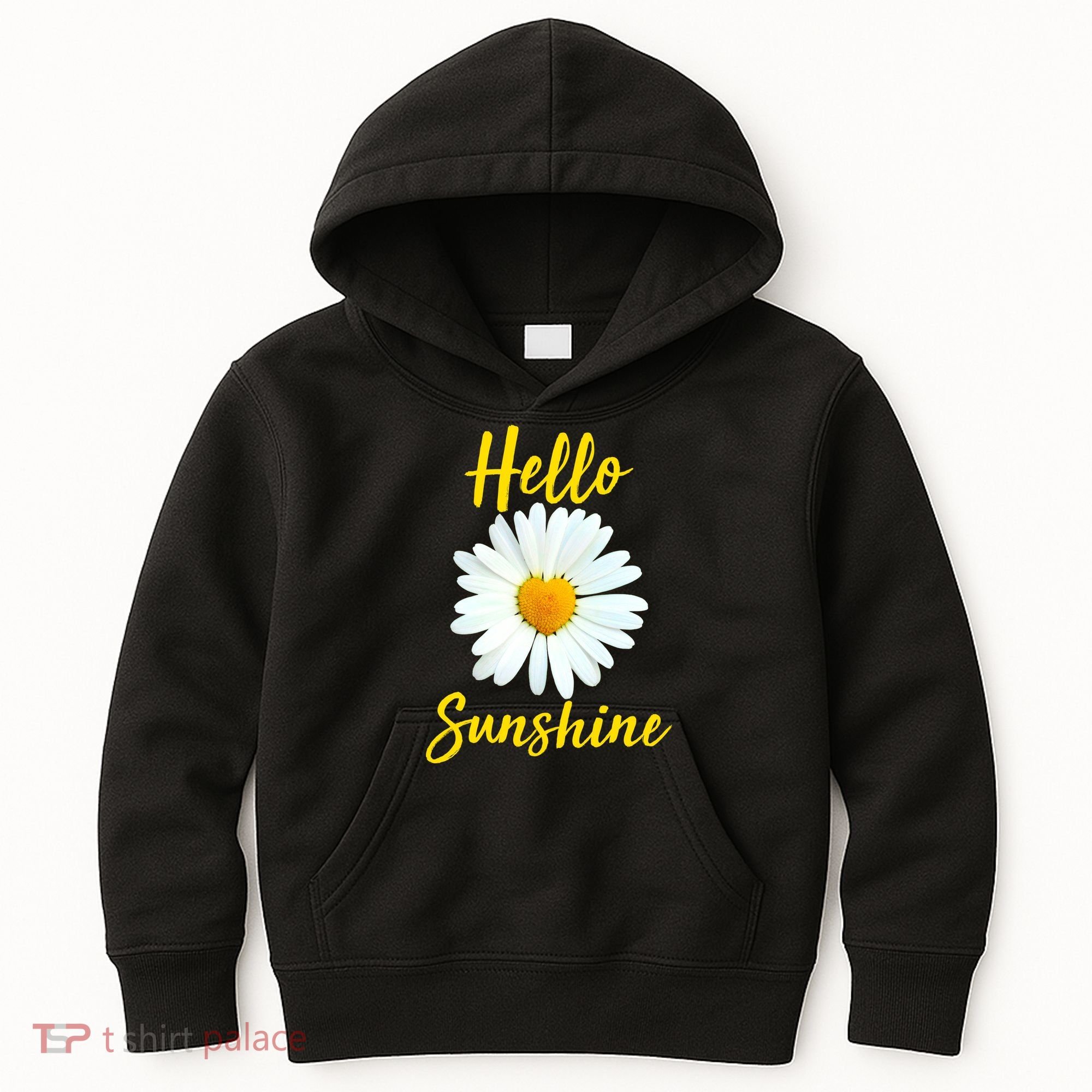 Cute Hello Sunshine Heart Daisy Flower Kids Hoodie