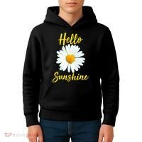 Cute Hello Sunshine Heart Daisy Flower Kids Hoodie thumb 4
