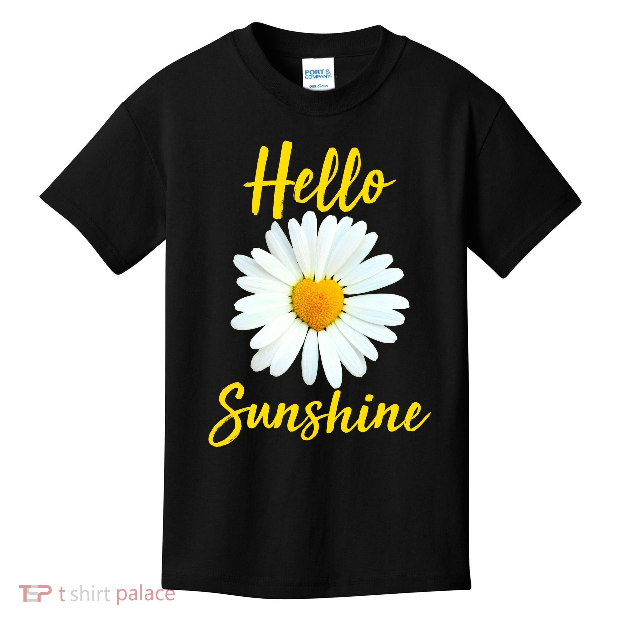 Cute Hello Sunshine Heart Daisy Flower Kids T-Shirt